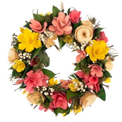 com-four ® Couronne de porte printanière avec fleurs en bois Couronne de table décorative Couronne de décoration avec cintre Diamètre env. 30 cm com-four ® Couronne de porte printanière avec fleurs en bois Couronne de table décorative Couronne de décoration avec cintre Diamètre env. 30 cm