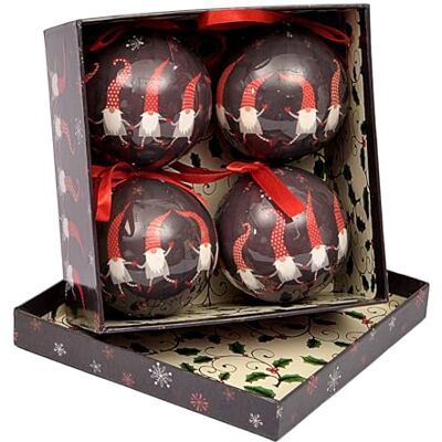 Ciao Lot de 4 boules de Noël à découper (Ø 7,5 cm) Noir avec ruban en tissu dans une boîte cadeau Ciao Lot de 4 boules de Noël à découper (Ø 7,5 cm) Noir avec ruban en tissu dans une boîte cadeau