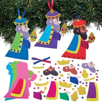 Baker Ross FN618 Kits de décoration assortis trois rois mages – Lot de 6, kits de bricolage de Noël chrétiens pour enfants pour créer des décorations de la Nativité Baker Ross FN618 Kits de décoration assortis trois rois mages – Lot de 6, kits de bricolage de Noël chrétiens pour enfants pour créer des décorations de la Nativité