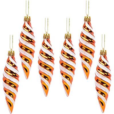 Christmas Concepts ® Lot de 6 grandes boules de Noël en forme de spirale 110 mm Brillantes et pailletées Décorations pour sapin de Noël (cuivre) Christmas Concepts ® Lot de 6 grandes boules de Noël en forme de spirale 110 mm Brillantes et pailletées Décorations pour sapin de Noël (cuivre)