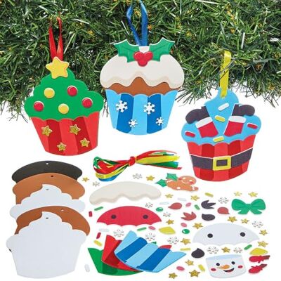 Baker Ross FN670 Kits de décoration pour cupcakes de Noël – Lot de 8, kits de bricolage de Noël pour décorer les cupcakes des fêtes Baker Ross FN670 Kits de décoration pour cupcakes de Noël – Lot de 8, kits de bricolage de Noël pour décorer les cupcakes des fêtes
