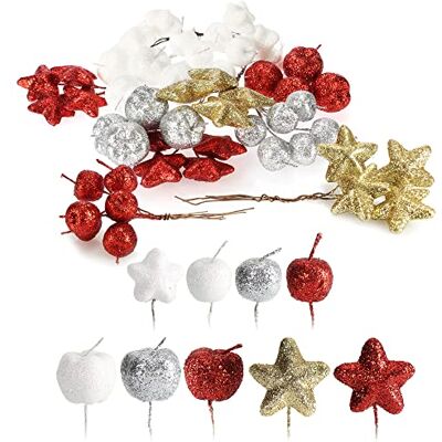 com-four ® Décoration de Noël, brindilles, étoiles et pommes décoratives kit de bricolage pot-pourri de Noël comme décoration de table com-four ® Décoration de Noël, brindilles, étoiles et pommes décoratives kit de bricolage pot-pourri de Noël comme décoration de table