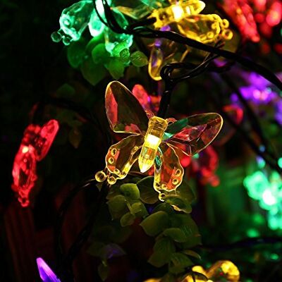 SALCAR Guirlande Lumineuse Solaire, 5 mètres de chaîne de lumière LED Solaire 20 Papillon éclairage de décoration pour Les fêtes de Noël (RGB) SALCAR Guirlande Lumineuse Solaire, 5 mètres de chaîne de lumière LED Solaire 20 Papillon éclairage de décoration pour Les fêtes de Noël (RGB)