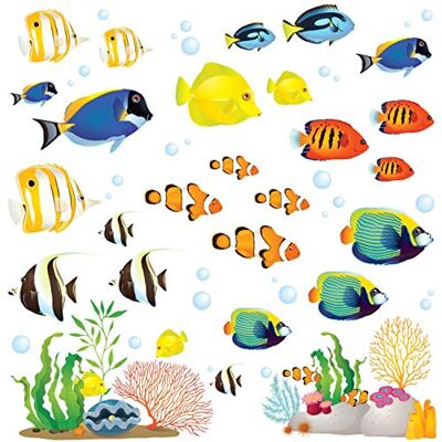 DECOWALL DS-8035 Poisson De Récif De Corail Autocollants Muraux Mural Stickers Chambre Enfants Bébé Garderie Salon(Petit) DECOWALL DS-8035 Poisson De Récif De Corail Autocollants Muraux Mural Stickers Chambre Enfants Bébé Garderie Salon(Petit)