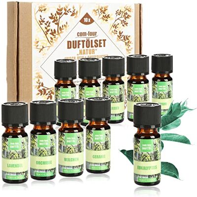 com-four ® 10x Huiles parfumées dans un ensemble, parfum d'ambiance naturel huile parfumée pour diffuseurs d'arômes com-four ® 10x Huiles parfumées dans un ensemble, parfum d'ambiance naturel huile parfumée pour diffuseurs d'arômes