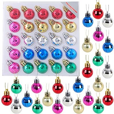 Christmas Concepts Paquet de 25 Boules Boule Disco Brillant, Matt & Glitter Mini Sapin de Noël (Multicolore) Christmas Concepts Paquet de 25 Boules Boule Disco Brillant, Matt & Glitter Mini Sapin de Noël (Multicolore)