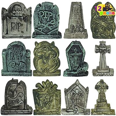 JOYIN Lot de 12 pierres tombales miniatures pour Halloween, cour, décorations d'intérieur et d'extérieur JOYIN Lot de 12 pierres tombales miniatures pour Halloween, cour, décorations d'intérieur et d'extérieur