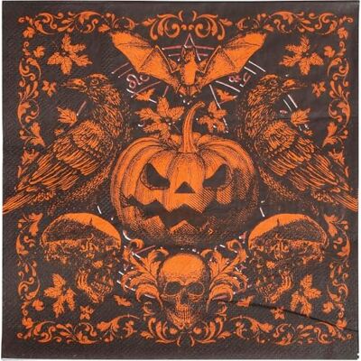 FIESTAS GUIRCA Lot de 20 serviettes jetables avec citrouilles gothiques (16 x 16 cm) Décoration de table pour Halloween et fêtes costumées Idéales pour les fêtes et les événements Orange et noir FIESTAS GUIRCA Lot de 20 serviettes jetables avec citrouilles gothiques (16 x 16 cm) Décoration de table pour Halloween et fêtes costumées Idéales pour les fêtes et les événements Orange et noir