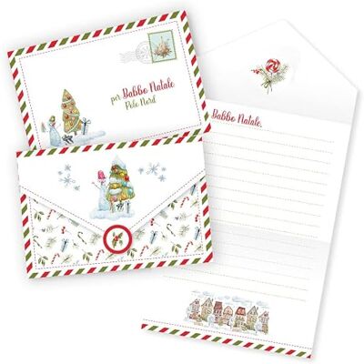 Creative Lettre pour père noël bonhomme de neige avec arbre Creative Lettre pour père noël bonhomme de neige avec arbre
