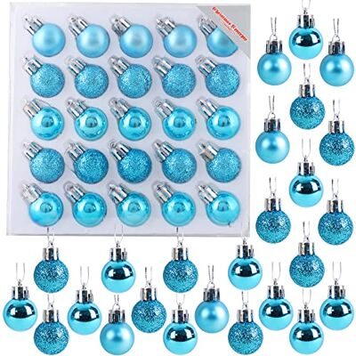 Christmas Concepts Paquet de 25 Brillant, Matt & Glitter Mini Christmas Tree Baubles (Turquoise) Christmas Concepts Paquet de 25 Brillant, Matt & Glitter Mini Christmas Tree Baubles (Turquoise)