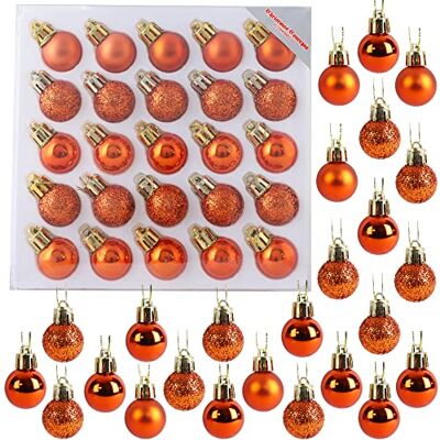 Christmas Concepts Paquet de 25 Brillant, Matt & Glitter Mini Christmas Tree Baubles (Copper) Christmas Concepts Paquet de 25 Brillant, Matt & Glitter Mini Christmas Tree Baubles (Copper)