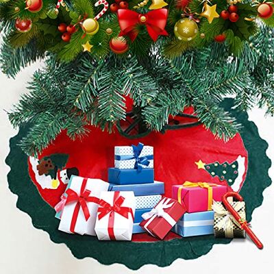 Uten Jupe de sapin de Noël ronde Couverture de sapin de Noël Grande fourrure Support de sapin de Noël Tapis de Noël Décoration de sapin de Noël 90 cm Rouge Uten Jupe de sapin de Noël ronde Couverture de sapin de Noël Grande fourrure Support de sapin de Noël Tapis de Noël Décoration de sapin de Noël 90 cm Rouge