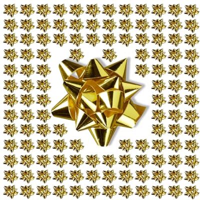 Relaxdays Lot de 200 nœuds décoratifs autocollants pour Noël et anniversaire 5 x 5 cm Doré Relaxdays Lot de 200 nœuds décoratifs autocollants pour Noël et anniversaire 5 x 5 cm Doré