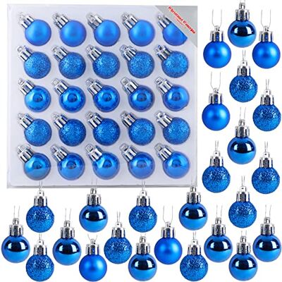 Christmas Concepts Paquet de 25 Brillant, Matt & Glitter Mini Christmas Tree Baubles (Blue) Christmas Concepts Paquet de 25 Brillant, Matt & Glitter Mini Christmas Tree Baubles (Blue)