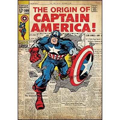 RoomMates Marvel Thedecofactory RMK1646SLG Stickers Captain America Comic Book Giant Repositionnables (61X87CM), Vinyle, Multicolore, 180 x 90 x 0.1 cm RoomMates Marvel Thedecofactory RMK1646SLG Stickers Captain America Comic Book Giant Repositionnables (61X87CM), Vinyle, Multicolore, 180 x 90 x 0.1 cm