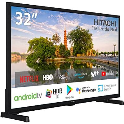 Hitachi 32HAE2351E Android Smart TV 32 pouces, haute définition, HDR10, Bluetooth, Google Play, Chromecast intégré, compatible avec Google Assistant TNT et satellite Hitachi 32HAE2351E Android Smart TV 32 pouces, haute définition, HDR10, Bluetooth, Google Play, Chromecast intégré, compatible avec Google Assistant TNT et satellite
