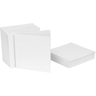 Ideen mit Herz Lot de 50 cartes pliantes vierges avec enveloppes, 50 cartes et enveloppes, à personnaliser, dimensions des cartes : 14,5 x 14,5 cm, carrées Ideen mit Herz Lot de 50 cartes pliantes vierges avec enveloppes, 50 cartes et enveloppes, à personnaliser, dimensions des cartes : 14,5 x 14,5 cm, carrées