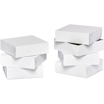 American Greetings Lot de 6 boîtes cadeaux carrées blanches avec couvercles pour anniversaires, fête des mères, fête des pères, remise de diplôme et toutes les occasions (22,9 x 22,9 cm) American Greetings Lot de 6 boîtes cadeaux carrées blanches avec couvercles pour anniversaires, fête des mères, fête des pères, remise de diplôme et toutes les occasions (22,9 x 22,9 cm)