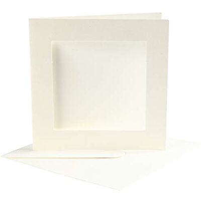 Creativ Company Cartes passe-partout, dimension carte 12,5x12,5 cm, blanc cassé, carré, 10 set Creativ Company Cartes passe-partout, dimension carte 12,5x12,5 cm, blanc cassé, carré, 10 set
