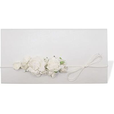 Enveloppe Blanche Perle - Fleuri - 10.5x19.5cm Enveloppe Blanche Perle - Fleuri - 10.5x19.5cm