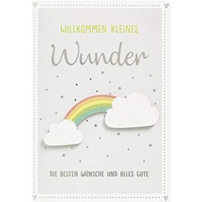 Perleberg Carte de naissance Willk Petit miracle arc-en-ciel 11,6 x 16,6 cm Perleberg Carte de naissance Willk Petit miracle arc-en-ciel 11,6 x 16,6 cm