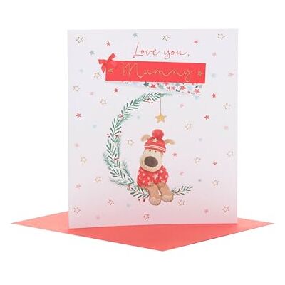 Boofle Carte de vœux de Noël avec inscription Love You Mummy To The Moon & Back Boofle Carte de vœux de Noël avec inscription Love You Mummy To The Moon & Back