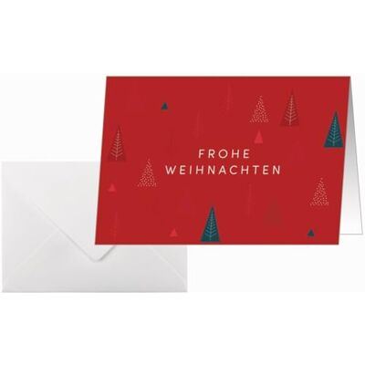 Sigel DS636 Lot de 25 cartes de Noël, motif sapins, rouges, format A6, avec enveloppes Sigel DS636 Lot de 25 cartes de Noël, motif sapins, rouges, format A6, avec enveloppes