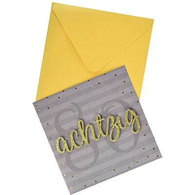 Perleberg 7782007-2 Carte d'anniversaire 80 ans Motif 80 ans 15 x 15 cm Perleberg 7782007-2 Carte d'anniversaire 80 ans Motif 80 ans 15 x 15 cm