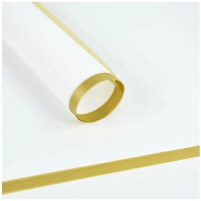 NDSJAIE Lot de 5 rouleaux de papier d'emballage cadeau Bouquet de fleurs semi-transparent avec bord doré pour mariage et fête d'anniversaire (A02 White) NDSJAIE Lot de 5 rouleaux de papier d'emballage cadeau Bouquet de fleurs semi-transparent avec bord doré pour mariage et fête d'anniversaire (A02 White)