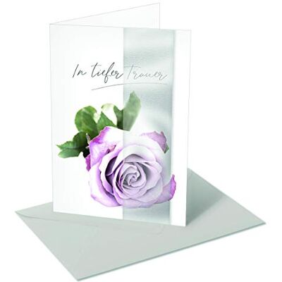 Inconnu Carte de condoléances « In Liebe » En deuil profond Rose 11,5 x 16,5 cm Inconnu Carte de condoléances « In Liebe » En deuil profond Rose 11,5 x 16,5 cm