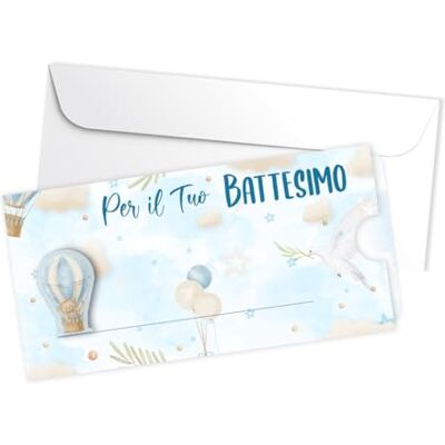 Creative Cartes de vœux pour baptême, design montgolfière céleste avec enveloppe et espace pour message Creative Cartes de vœux pour baptême, design montgolfière céleste avec enveloppe et espace pour message