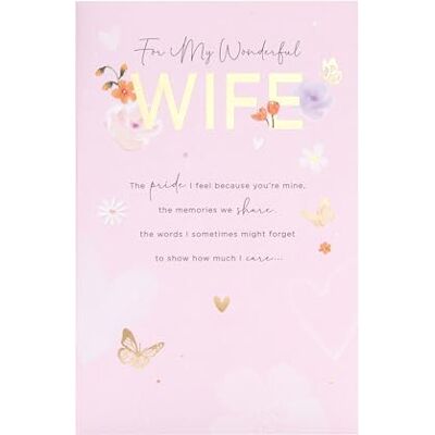 UK Greetings Carte d'anniversaire pour femme – Motif rose et doré – Gamme Thinking of You UK Greetings Carte d'anniversaire pour femme – Motif rose et doré – Gamme Thinking of You