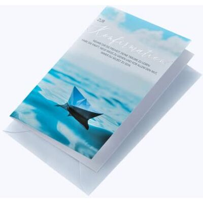 Perleberg Carte de confirmation Collection Basic Classic Carte de vœux de confirmation avec motif bateau Carte de confirmation avec enveloppe colorée assortie 11,6 x 16,6 cm Perleberg Carte de confirmation Collection Basic Classic Carte de vœux de confirmation avec motif bateau Carte de confirmation avec enveloppe colorée assortie 11,6 x 16,6 cm
