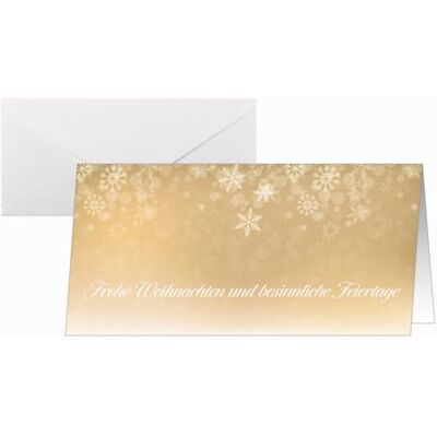Sigel DS633 Lot de 25 cartes de Noël avec enveloppes Motif flocons de neige Doré Format DIN long Sigel DS633 Lot de 25 cartes de Noël avec enveloppes Motif flocons de neige Doré Format DIN long