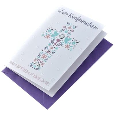 Perleberg Carte de confirmation Basic Classic Croix 11,6 x 16,6 cm Perleberg Carte de confirmation Basic Classic Croix 11,6 x 16,6 cm