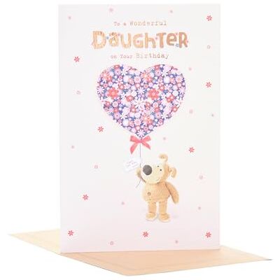 Boofle Carte d'anniversaire pour fille avec enveloppe – Design mignon et ballon en forme de cœur Boofle Carte d'anniversaire pour fille avec enveloppe – Design mignon et ballon en forme de cœur