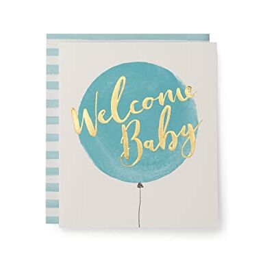 Kindred Carte de félicitations pour naissance de garçon avec inscriptions « Congratulations » et « Welcome Baby » Bleu Kindred Carte de félicitations pour naissance de garçon avec inscriptions « Congratulations » et « Welcome Baby » Bleu
