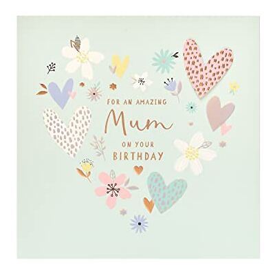 UK Greetings Carte d'anniversaire pour maman – Design étonnant, blanc, 210 x 210 mm UK Greetings Carte d'anniversaire pour maman – Design étonnant, blanc, 210 x 210 mm