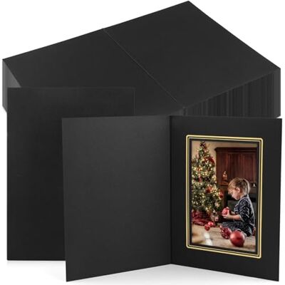 ART , Lot de 100 chemises photos 10 x 15 cm, noir avec doublure dorée, toutes les occasions ART , Lot de 100 chemises photos 10 x 15 cm, noir avec doublure dorée, toutes les occasions