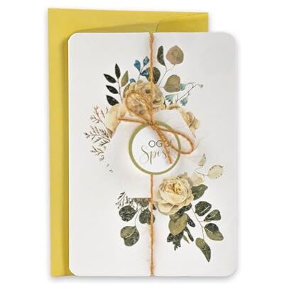 Creative Carte de vœux de mariage élégante avec application et cordon en jute, enveloppe dorée incluse, 11,5 x 16,5 cm Creative Carte de vœux de mariage élégante avec application et cordon en jute, enveloppe dorée incluse, 11,5 x 16,5 cm
