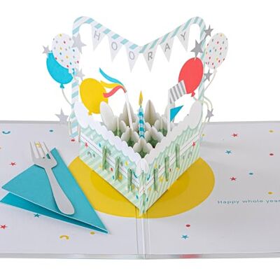 Hallmark Carte d'anniversaire pop-up 3D Motif gâteau Multicolore Hallmark Carte d'anniversaire pop-up 3D Motif gâteau Multicolore