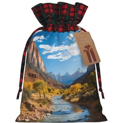 PAQOLSMCKR Sac cadeau de Noël Zion National Park Sacs de Noël pour fournitures de fête de Noël Sac à cordon Sac d'emballage pour cadeaux de fête PAQOLSMCKR Sac cadeau de Noël Zion National Park Sacs de Noël pour fournitures de fête de Noël Sac à cordon Sac d'emballage pour cadeaux de fête