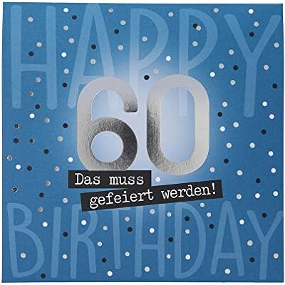 Depesche 0011694-010 Carte de vœux pop-up pour 60e anniversaire pliable avec musique, éléments lumineux et inscription originale avec enveloppe Format 15,5 x 15,5 cm Depesche 0011694-010 Carte de vœux pop-up pour 60e anniversaire pliable avec musique, éléments lumineux et inscription originale avec enveloppe Format 15,5 x 15,5 cm