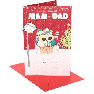 Boofle Carte de Noël pour maman et papa Cadeaux de Noël Elle/lui Design mignon Avec enveloppe 25,4 x 16,5 cm Boofle Carte de Noël pour maman et papa Cadeaux de Noël Elle/lui Design mignon Avec enveloppe 25,4 x 16,5 cm