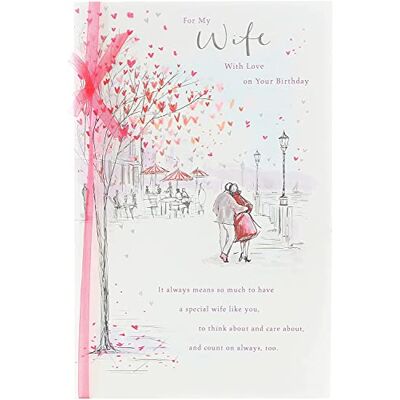 UK Greetings Carte d'anniversaire pour femme Motif ruban Blanc 16,5 x 0,03 cm UK Greetings Carte d'anniversaire pour femme Motif ruban Blanc 16,5 x 0,03 cm