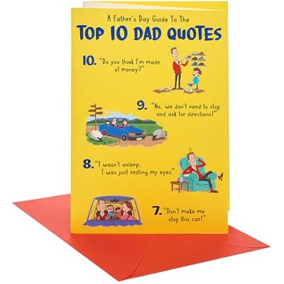 UK Greetings Carte de fête des pères pour papa Carte pour papa, grand-père, mari Lui, garçons, hommes 10 citations de papa avec enveloppe 14,9 x 22,9 cm UK Greetings Carte de fête des pères pour papa Carte pour papa, grand-père, mari Lui, garçons, hommes 10 citations de papa avec enveloppe 14,9 x 22,9 cm