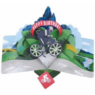 Second Nature POP227 Carte de vœux pop-up avec vélo 3D Motif cycliste Second Nature POP227 Carte de vœux pop-up avec vélo 3D Motif cycliste
