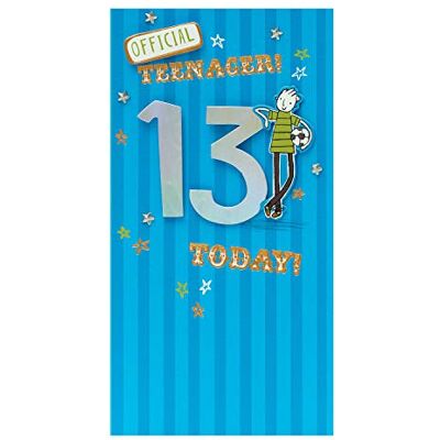 UK Greetings Carte d'anniversaire 13 ans pour lui/ami – Motif effet 3D UK Greetings Carte d'anniversaire 13 ans pour lui/ami – Motif effet 3D