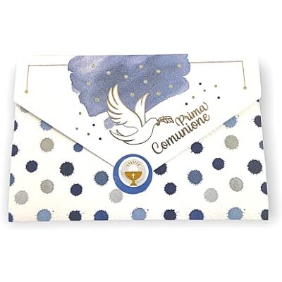 Creative HBGFTBqcb' Carte de vœux de communion porte-argent pour enfant avec étiquette fermée, 11 x 16 cm (Colombe bleue) Creative HBGFTBqcb' Carte de vœux de communion porte-argent pour enfant avec étiquette fermée, 11 x 16 cm (Colombe bleue)