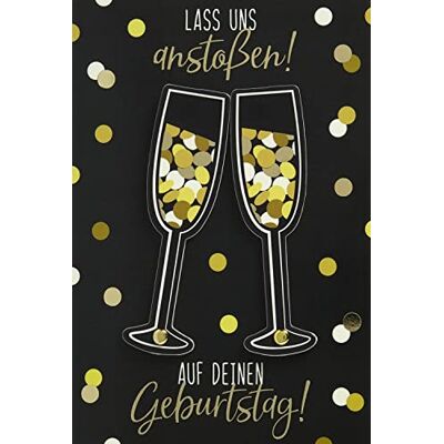 bsb Carte d'anniversaire amusante avec flûtes à champagne 11,6 x 16,6 cm – Carte d'anniversaire avec plaque tournante – Cartes de vœux avec enveloppe – Carte d'anniversaire pour femmes et hommes – bsb Carte d'anniversaire amusante avec flûtes à champagne 11,6 x 16,6 cm – Carte d'anniversaire avec plaque tournante – Cartes de vœux avec enveloppe – Carte d'anniversaire pour femmes et hommes –
